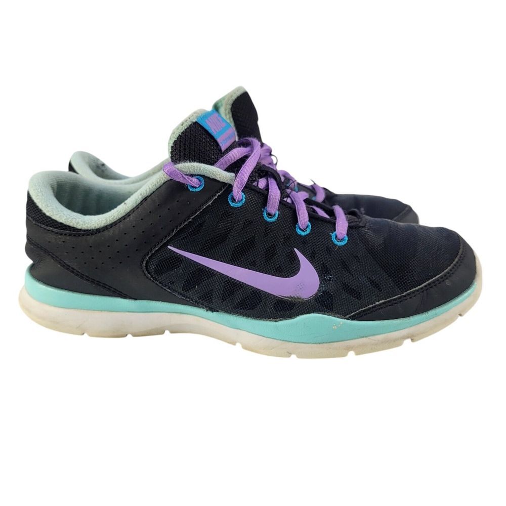 Nike Flex Air Trainer 3 Womens Size 9.5 Black,‎ Purple, & Turquoise 580374-009